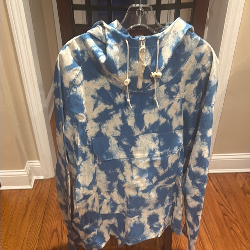 The North Face Blue and White Windbreaker